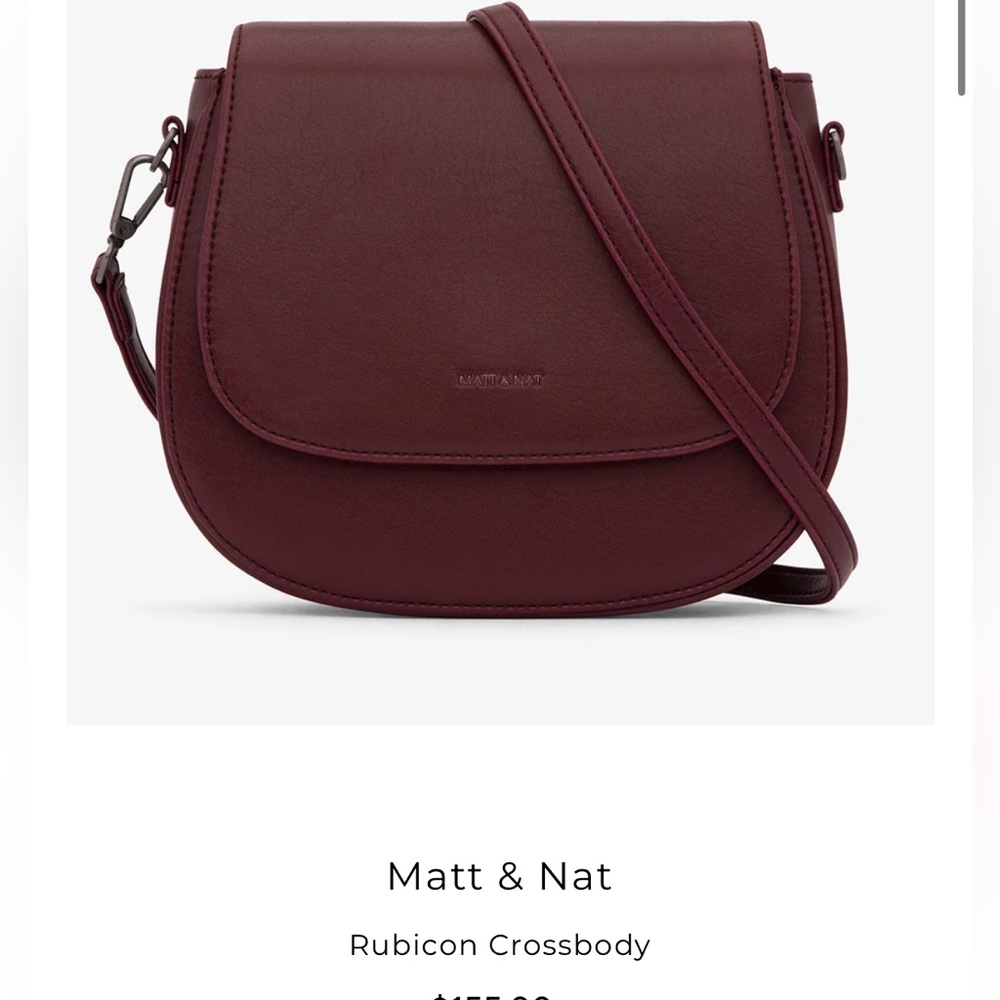 Matt & Nat Rubicon Eggplant/burgundy vegan adjustable crossbody Bag purse